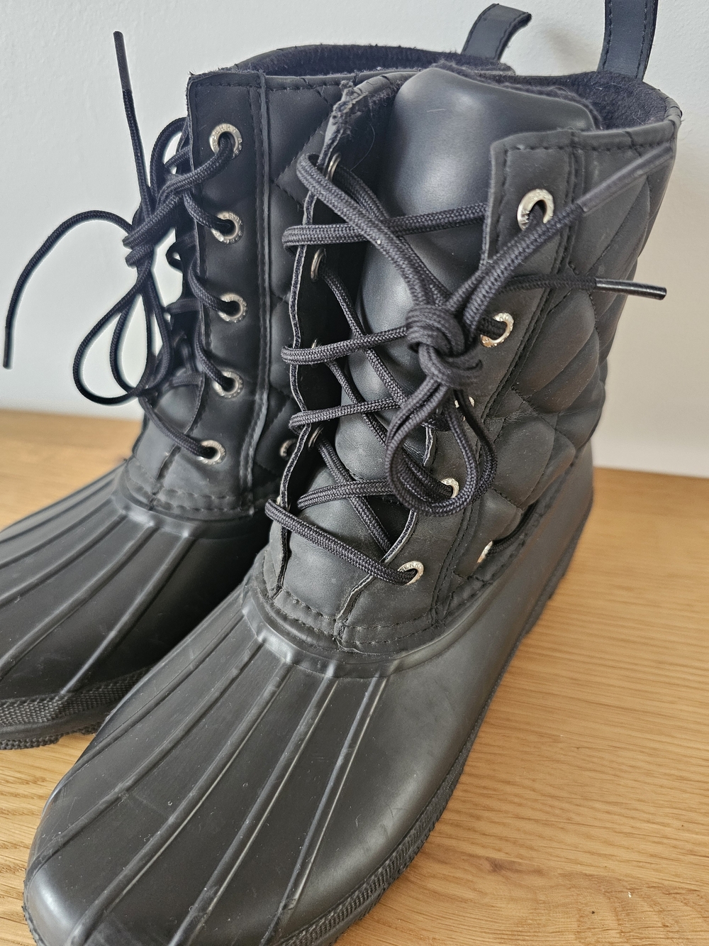 Sperry Top Sider Quilted Black Lace-Up Gosling Duck Boots Size 8 Womens - Picture 8 of 10